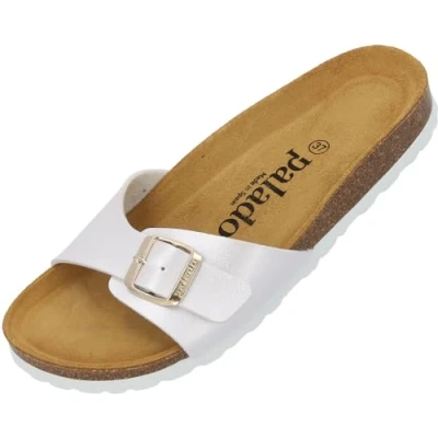 Abbildung von Palado Malta Pantolette flach, Damen, Größe: 40, Weiß metallic Schuhe