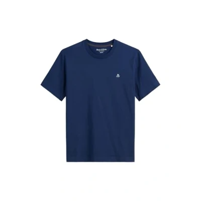 Abbildung von Marc O&#039;Polo Short Sleeve LOGO Crewneck Tshirt basic, Herren, Größe: Small, Iris ink
