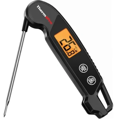 Abbildung von ThermoPro Fleischthermometer Digitales Grillthermometer mit Faltbarer Sonde Bratenthermometer Wasserdicht Thermometer Kochen für Smoker Grill BBQ Küche TP603B