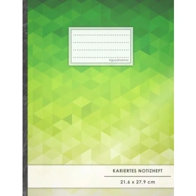 Abbildung von Kariertes Notizbuch A4 Format, 100+ Seiten, Soft Cover, Register, Mit Rand, „Grün Mosaik“ Original #GoodMemos Quad Ruled Notebook Perfekt als Matheheft, Skizzenbuch, Arbeitsheft, Tagebuch