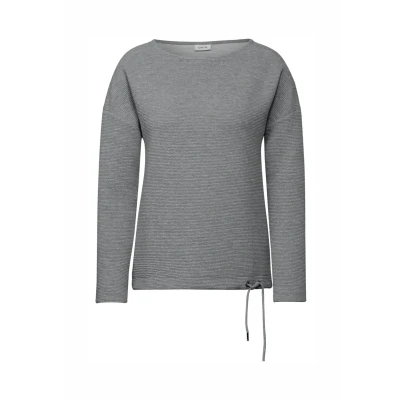 Abbildung von Cecil Glitzerndes Langarmshirt, Damen, Größe: XXL, Grau