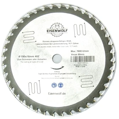 Abbildung von 190x 16mm 40 Zähne Sägeblatt Top Qualität Kreissägeblatt für Holz