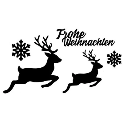 Abbildung von Ideen mit Herz Stanzschablonen Hirsche &amp; Eiskristalle 5 Stück