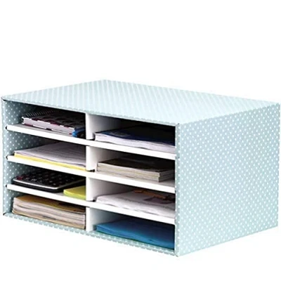 Abbildung von Bankers Box Sortierstation für den Schreibtisch, aus 100% recycelter Wellpappe, schneller Aufbau dank Fastfold, stabil stapelbar, Farbe: grün/weiß, 1 Stück