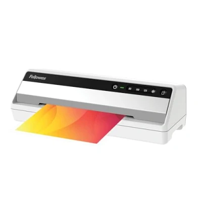 Abbildung von Fellowes Laminiergerät A4 Saturn 3i für Laminierfolien 80 125 Mikron Stärke, mit60 Sek. Aufwärmzeit, staufreies Laminieren, Büro und Home Office, inkl. 10 gratis