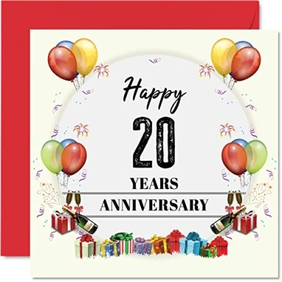 Abbildung von Stuff4 China Anniversary Card for Husband Wife Party Happy 20th Wedding Partner, 145 mm x Greeting Cards Anniversaries