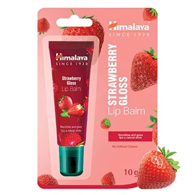 Abbildung von Himalaya Lip Balm Strawberry Gloss Tube Glossy Shine for Delicate Tint 10g, red