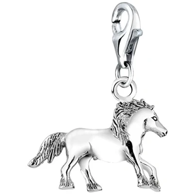 Abbildung von Nenalina Pferd Karabiner Charm Anhänger für Bettelarmband aus 925 Sterling Silber 713072 000