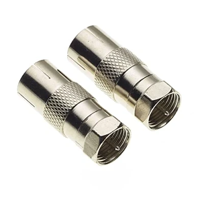 Abbildung von TV Buchse auf männlichen F Stecker Adapter, Anti Korrosions weiblichen 2 Stück Antennen Koaxial Koppler, Keple Kabel Adapter