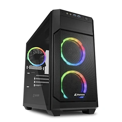Abbildung von Sharkoon V1000 RGB, mATX Gaming PC Gehäuse