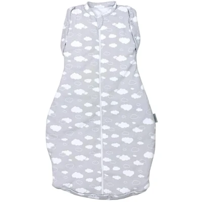Abbildung von TupTam Baby Pucksack OEKO TEX zertifizierte Materialien Swaddle Bag Wattiert Babyschlafsack 2.5 TOG unisex, Farbe: TOG/Wolken Grau, Größe: 3 6 Monate