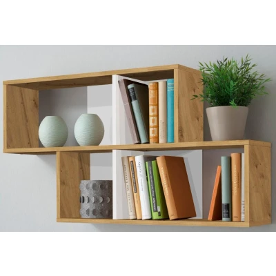 Abbildung von FMD Möbel, 270 001E Nora Wandregal in Ausführung Artisan Eiche Nachbildung, melaminharz beschichtete spanplatte, weiß, maße 100.0 x 53.0 19.5 cm (BHT)