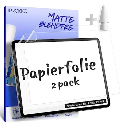Abbildung von [2 Stück]Papier Schutzfolie für 9,7&quot; iPad 6./5. Generation (2018/2017), Air 1./2. Matte Papierfolie Blendfreiem Papier Screen Protector Displayschutz zum Zeichnen, Schreibe, Notizen