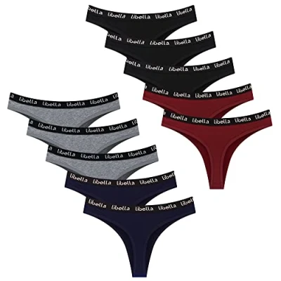 Abbildung von Libella Tangas Damen 10er Pack String Tanga Baumwolle Unterhosen Set 3207BBRG L