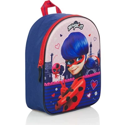 Abbildung von Miraculous Ladybug Super Secret 3D rucksack Kinder Schule Kindergarten Farbe Blau Abmessungen 31x25x12 cm