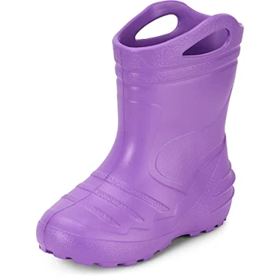 Abbildung von Ladeheid Gummistiefel Kinder federleichte Eva Regenschuhe Bequeme und leichte Regenstiefel perfekt für Frühling Sommer KL051 S (Violett, 28 EU)