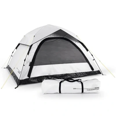 Abbildung von Where Tomorrow Pop up Wurfzelt 4 Personen Zelt mit Kühleffekt für Camping, Outdoor, Festival &amp; Party Kuppelzelt Sonnenschutz Regenschutz leicht wasserdicht Biwak