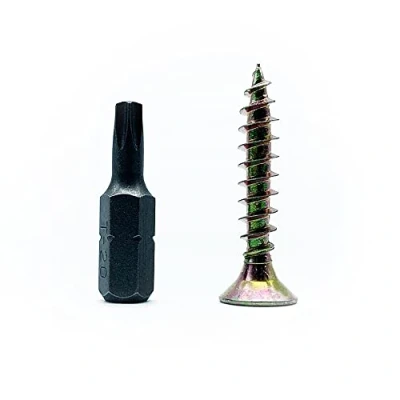 Abbildung von DOJA Barcelona Spanplattenschrauben mit Torx Bit 100 Holzschrauben Senkkopf 4x40mm + 1 T20 Holzbauschraube Stahl Verzinkt Senkkopfschrauben Vollgewinde+Spitze Spannplattenschrauben Flachkopf