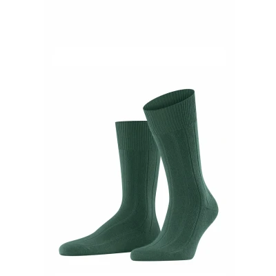 Abbildung von FALKE Herren Lhasa Rib M SO Wolle Kaschmir einfarbig 1 Paar Socken, Grün (Hunter Green 7441) neu umweltfreundlich, 43 46