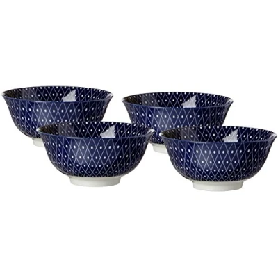 Abbildung von Ritzenhoff &amp; Breker Schalen Set Royal Reiko, 4 teilig, 15,5 cm Durchmesser, 650 ml, Porzellangeschirr, Blau Weiß