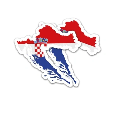 Abbildung von Finest Folia 2er Set Länder Silhouetten Aufkleber Länderaufkleber Bundesland Flagge Sticker für Auto Fahrrad Motorrad Modellblau selbstklebend wetterfest R215 (12 Kroatien)