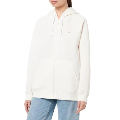 Abbildung von Tommy Hilfiger RLX Full Zip Scuba HWK Kapuzenpullover mit Reißverschluss Damen, Weiß (Ancient White), XL