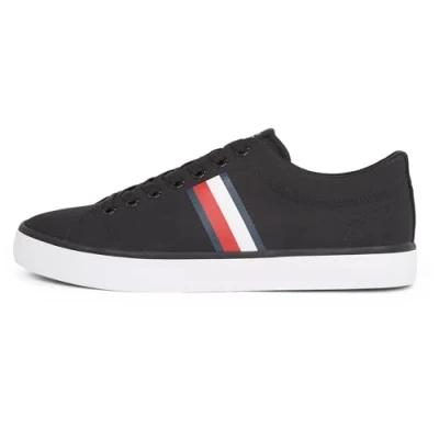 Abbildung von Tommy Hilfiger Herren Vulcanized Sneaker Core Stripes Mesh Low Top, Schwarz (Black), 44