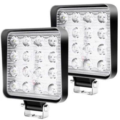 Abbildung von CCLIFE Led Arbeitsscheinwerfer 12V Scheinwerfer 48W Auto Traktor IP67 Offroad 6000K Wasserdicht Arbeitslicht Spotlight für SUV UTV ATV LKW, 2 Stück 13x11x2cm CushHom