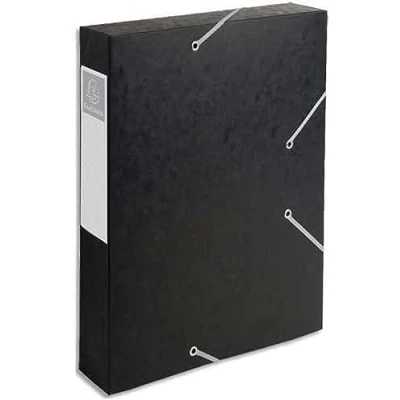 Abbildung von Exacompta 16016H Premium Sammelbox mit Gummizug 60 mm aus extra starkem Colorspan Karton Rückenschild für DIN A4 Archivbox Heftbox Dokumentenbox Zeichenbox Sammelmappe schwarz