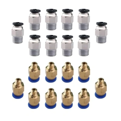 Abbildung von CESFONJER 10 PCS E3D V6/ PC4 M10 Stecker gerade Pneumatik PTFE Tube Push in Quick Fitting Anschluss, 1.75mm 3D Drucker M6 Schlauch pneumatische Steckanschlüsse.