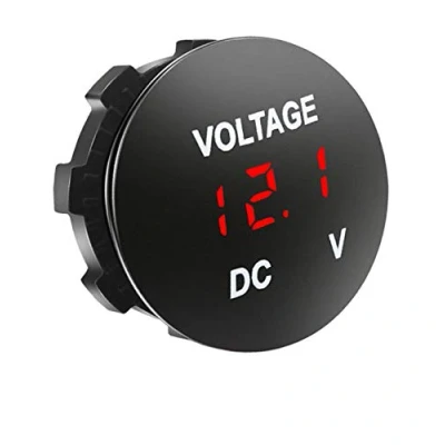 Abbildung von Aofan LED Anzeige Digital Voltmeter DC 12V 24V Spannungsmesser Messgerät Tester Für Auto Motorrad Lkw (Rot）