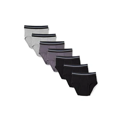 Abbildung von Amazon Essentials Herren Baumwollslips Unterwäsche ohne Etikett, 7er Pack, Dunkelgrau/Grau Meliert/Schwarz, S