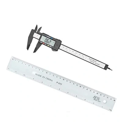 Abbildung von JZK 150mm kunststoff Digitaler Messschieber Schieblehre + lineal mit LCD Anzeige für Außen Innen und Tiefenmaß