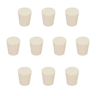 Abbildung von stonylab Vollgummi Stopper, 10 Stück 3# 17mm x 23mm 26mm Weiß Keilförmig Labor Dichtung Gummistopper