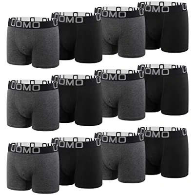 Abbildung von L&amp;K 12er Pack Herren Retroshorts Boxershorts Männer Unterhosen aus Baumwolle mit Vorteilspack Farbe grau Bequeme Passform ohne kratzenden Zettel 1119G M
