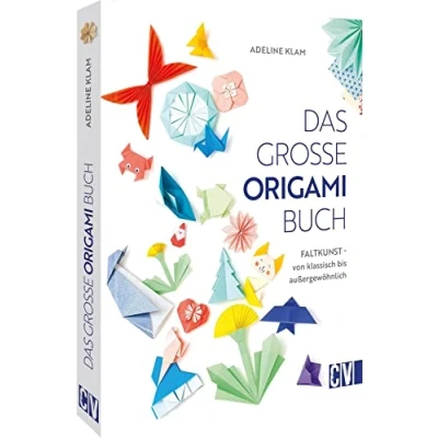 Abbildung von Bastelbuch Erwachsene Das große Origami Buch: Über 50 Ideen (Tiere, Pflanzen &amp; Co.). Anleitungen in 5 Schwierigkeitsgraden. Schritt für Bilder und handgezeichnete Illustrationen.