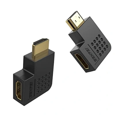 Abbildung von BENFEI HDMI Adapter 2 Stück, Stecker auf Buchse rechter Winkel 90 Grad, bis zu 4KX2K Auflösung, unterstützt 1440p 1080p