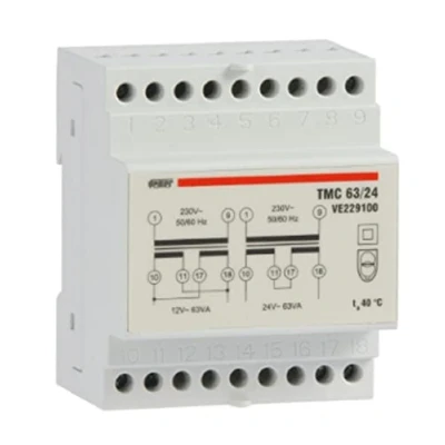 Abbildung von VEMER VE229100 TMC 63/24 Transformator für Dauerbetrieb 230 V/12 24 V, Weiß