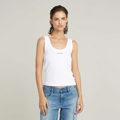 Abbildung von G STAR SLIM RIB TANK TOP Top, Damen, Größe: Large, White