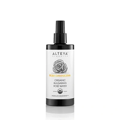 Abbildung von Alteya Organics Rosenwasser Spray in Glasflasche 200ml 100% USDA Organic zertifiziert Authentisch Wasserdampfdestilliertes Blütenwasser aus Damaszener Rosen, Direkt vom Rosenanbauer