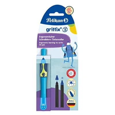 Abbildung von Tintenroller griffix® Tintenschreiber für Linkshänder, Neon Fresh Blue Pelikan 820479, 1 Stück