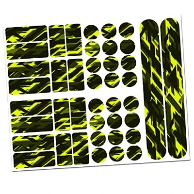 Abbildung von Finest Folia 34 Teiliges Fahrrad Rahmen Schutzfolie Folie Aufkleber Schutz MTB BMX Kette Lackschutzfolie R159 R160 (13 Future Neon Gelb)