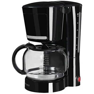 Abbildung von Exquisit Filterkaffemaschine KA 3102 swi 12 Tassen Kaffee 1x4 Filtergröße 870 Watt Abschaltautomatik beleuchteter An /Ausschalter transparente Wasserstandsanzeige Tropfstopp