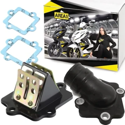 Abbildung von Area1 Ersatz Membranblock + Ansaugstutzen Set kompatibel mit China 2 Takt Aerox Neos Jog, RS Ultima GT Union