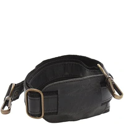 Abbildung von LECONI Trageriemen Leder Nylon Schulterriemen breiter Schultergurt für Taschen Umhängegurt längenverstellbar 4x115cm grau LEC R1