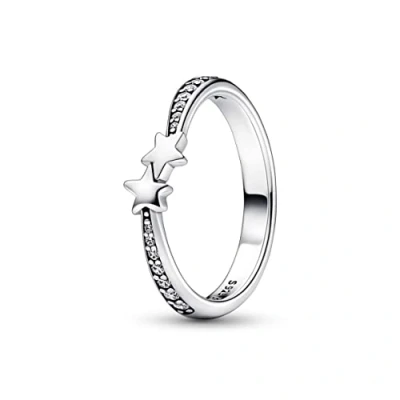 Abbildung von PANDORA Sternschnuppen Funkelnder Ring aus Sterling Silber mit Cubic Zirkonia Steinen verziert, Moments Collection, Größe: 54, 192365C01 54