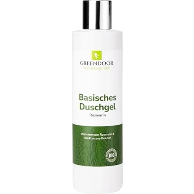 Abbildung von GREENDOOR Basisches Duschgel Rosmarin 250ml, biologisch abbaubare Naturkosmetik, Natur für Ihre Haut ohne Silikone Sulfate Konservierungsmittel Parabene
