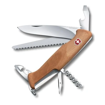 Abbildung von Victorinox Schweizer Taschenmesser gross, Ranger 55, Swiss Army Knife, Multitool, 10 Funktionen, Feststellklinge, Schraubendreher