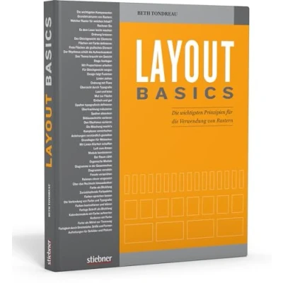 Abbildung von Layout Basics. die wichtigsten Prinzipien für Verwendung von Rastern. Handbuch Kommunikationsdesign, und Gestaltung mit vielen Beispielen Webdesign Print Projekte.