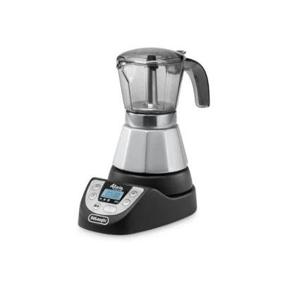 Abbildung von De&#039;Longhi EMKP42.B Alicia PLUS Elektrische Moka Kaffeemaschine, 450 W, 2 4 Tassen, Kunststoff, Schwarz / Silber Black